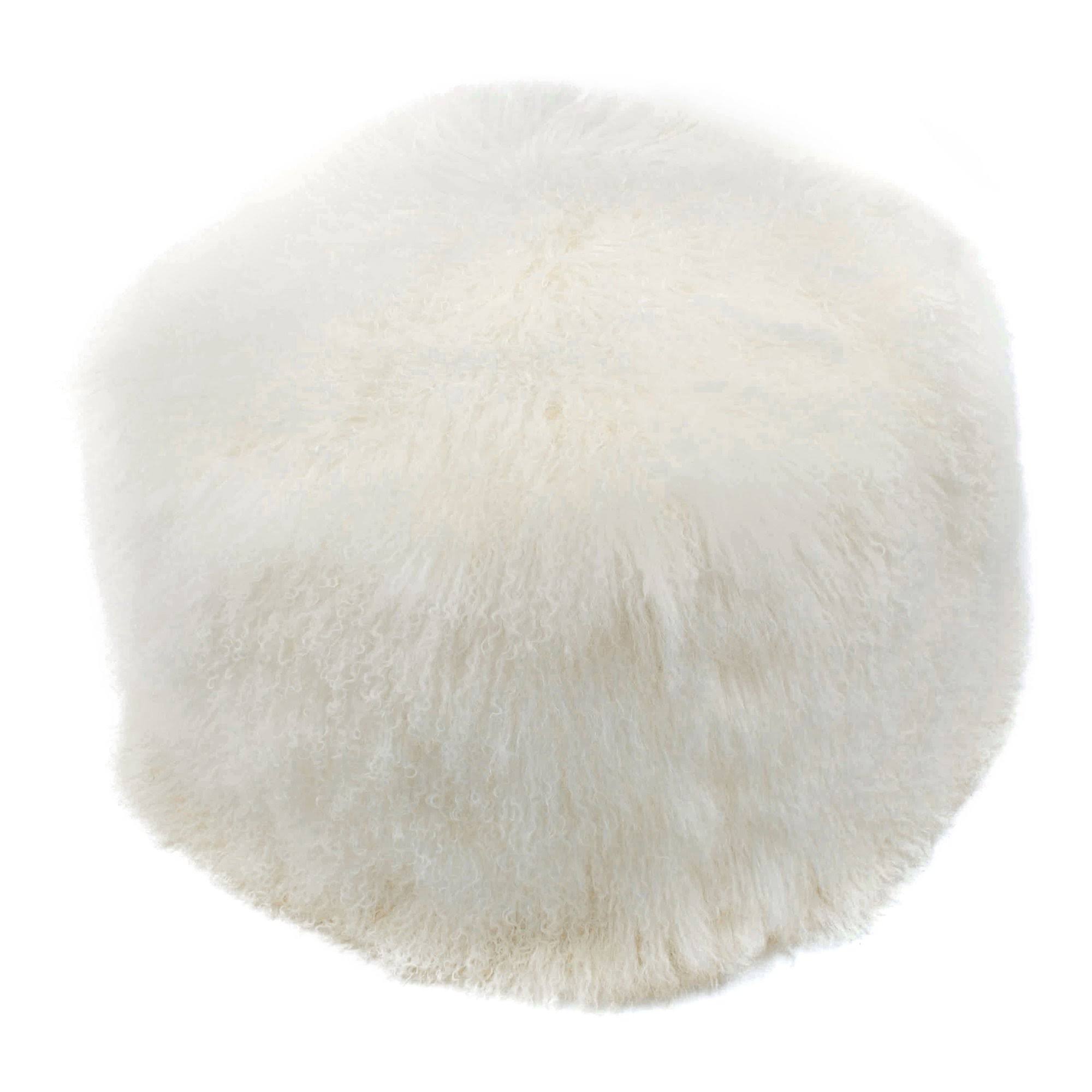 Black Snow Lamb Fur Pouf W681138