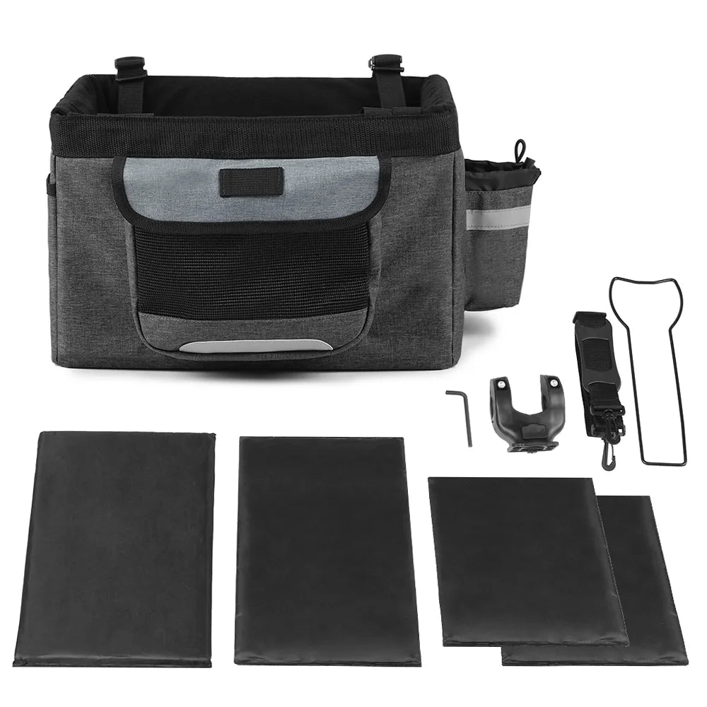 Foldable Front Basket Removable Bike Basket Carrier Tote Bag E715