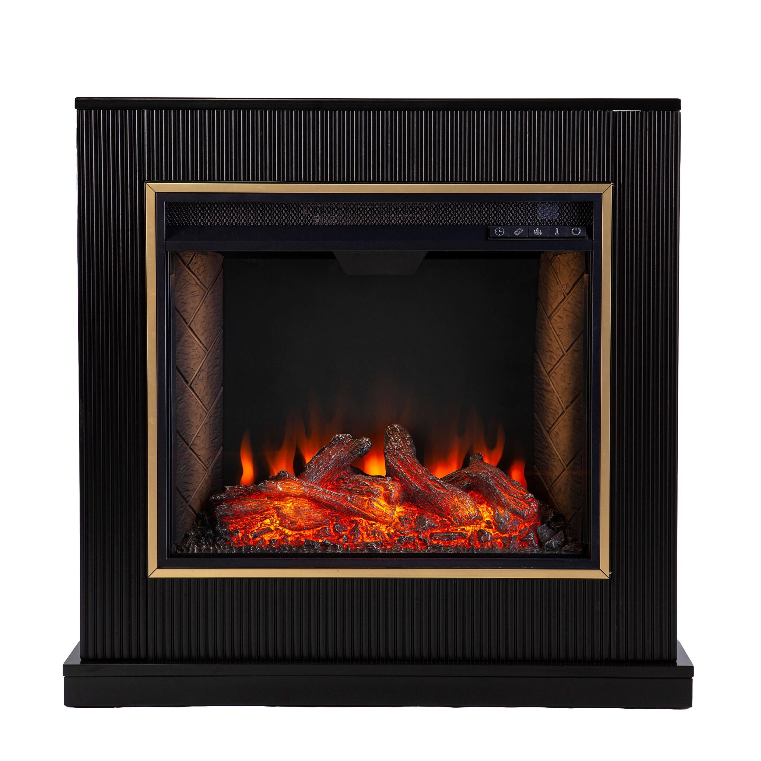 Black Wood Fireplace E6088