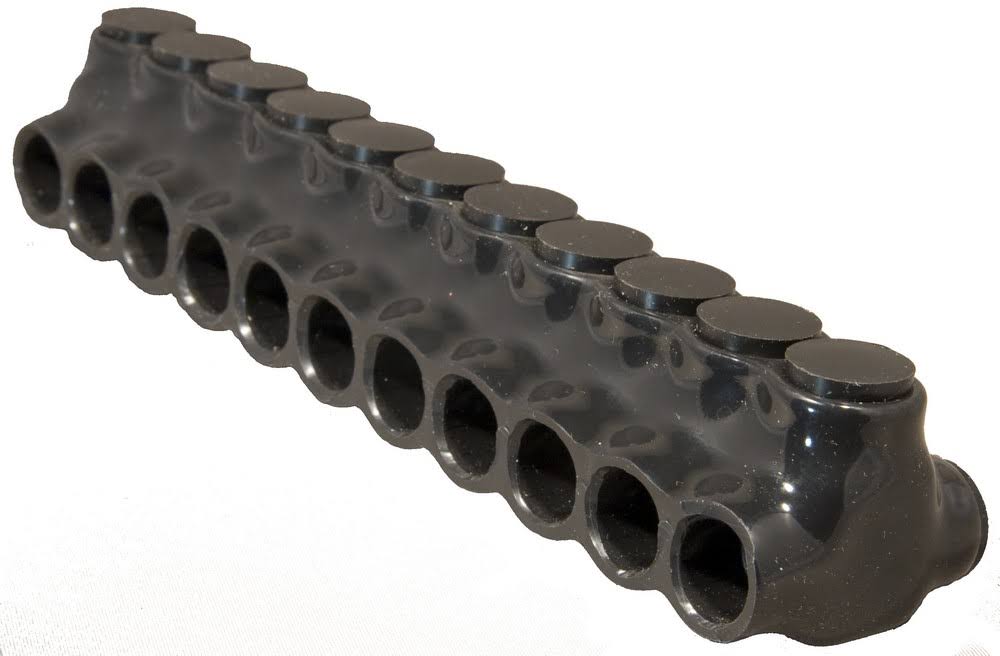 Black Insulated Multi-Cable Connector Dual Entry 11 Ports F42618