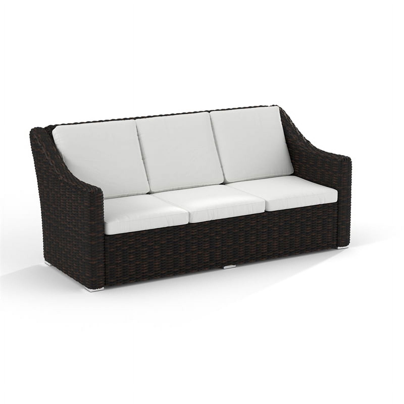 Beige Cast Iron Outdoor Wicker Sofa S65720