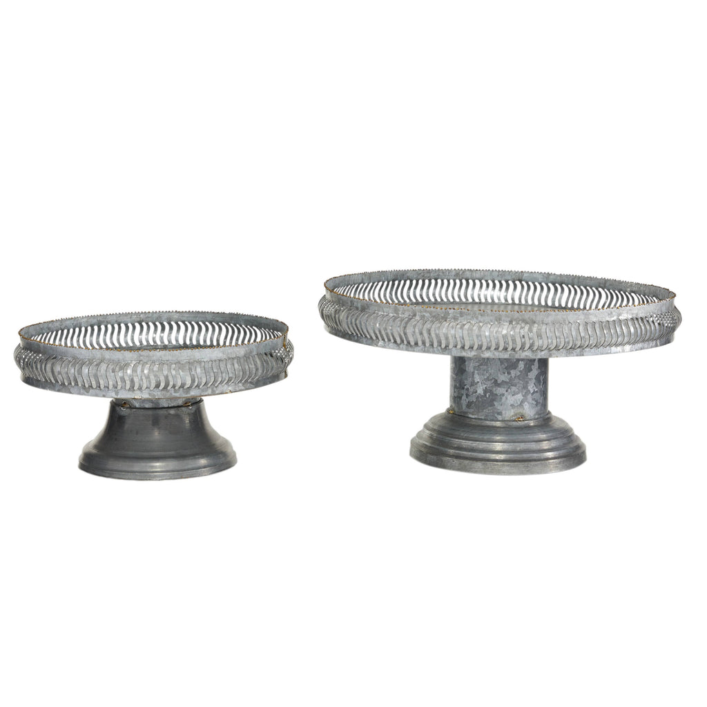 Round Gold Metal Set of 2 Cake Stand E884