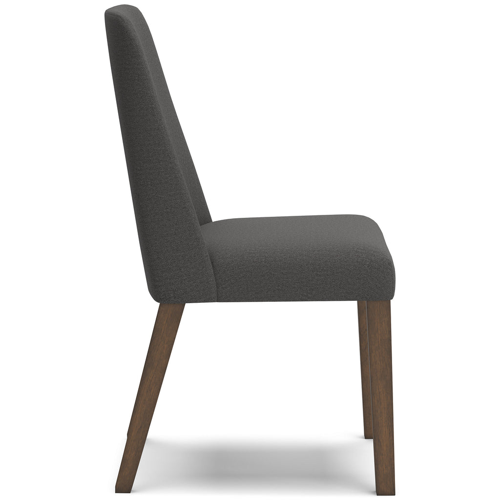 Upholstered Side Chair with Foam Cushion, Set of 2, Dark Gray & Brown P27181