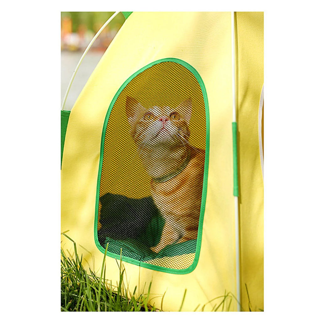 Pineapple Cat Dog Tent Hut Portable Pet House J43708