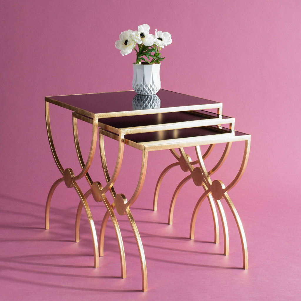 Black Glass Nesting Tables G473618