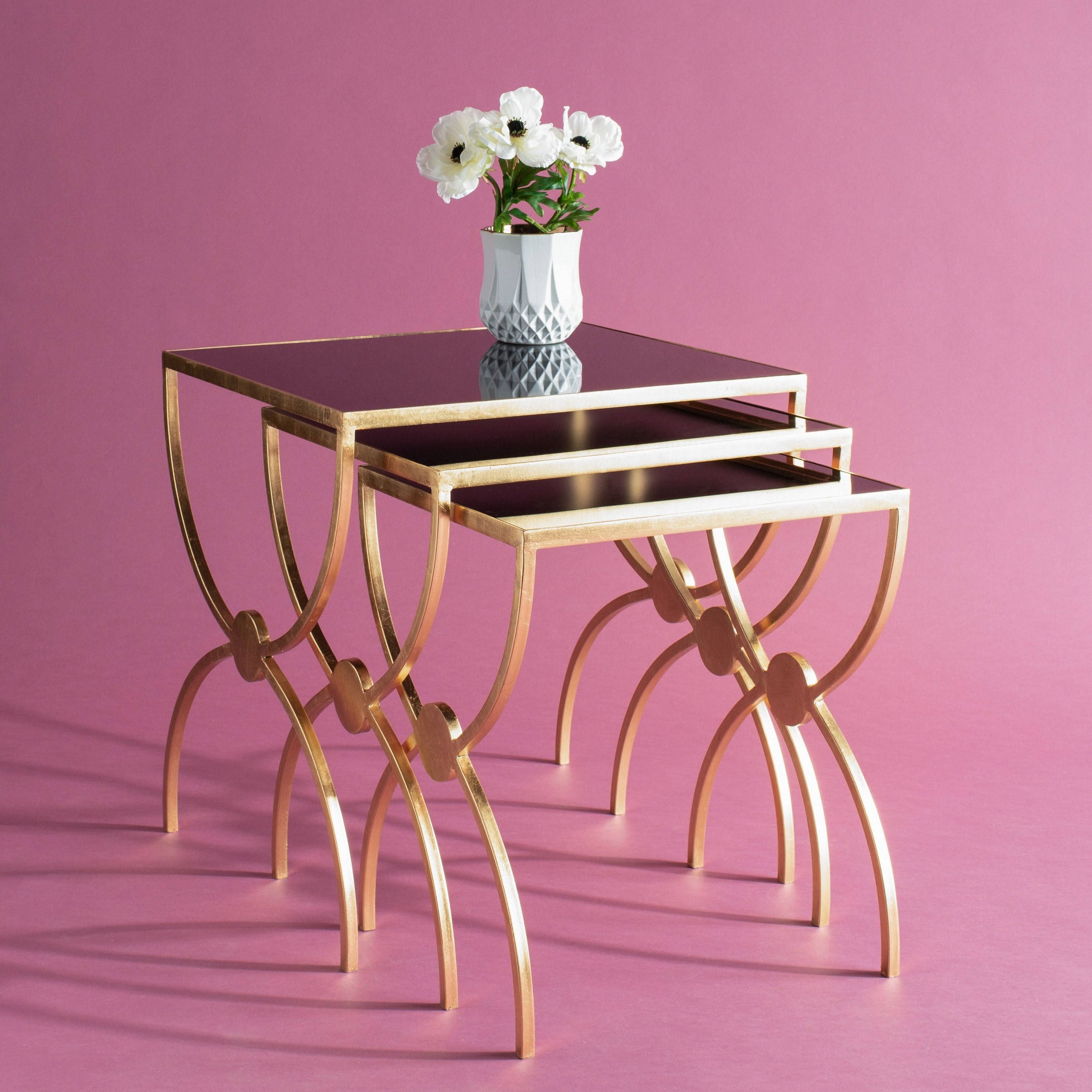Black Glass Nesting Tables G473618