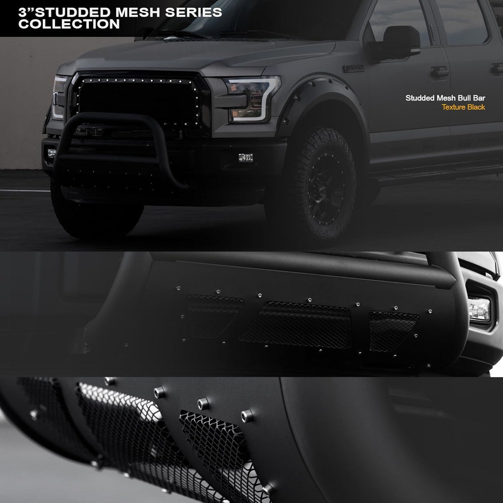 Matte Black Studded Mesh Bull Bar K66208