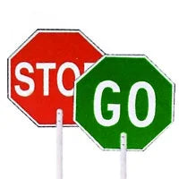 18" Stop/Go Aluminum Paddle with 9" Polygrip Handle (5 Pack) O68949