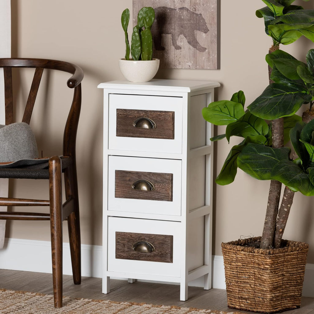 Walnut Brown/White Multipurpose Shelving and Cabinets V8419