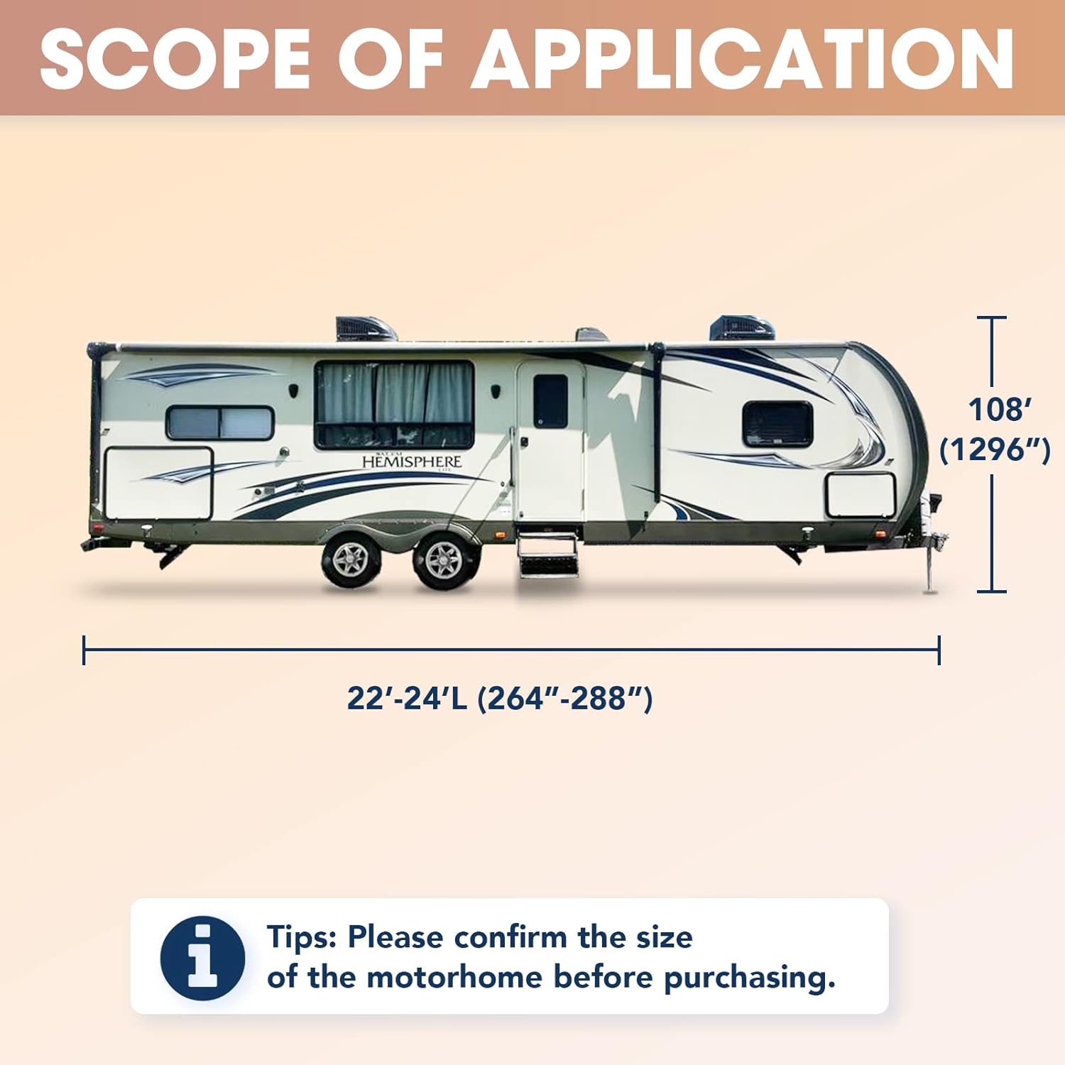 4-Layer Windproof Camper Trailer Cover with Tongue Jack Cover, Tire Covers, Gutter Covers E622588