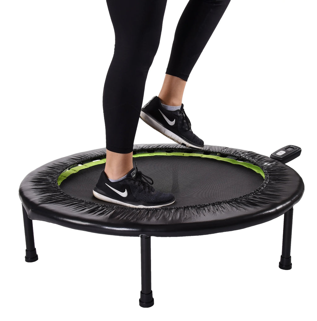 36" Round Foldable Fitness Trampoline with Workout Monitor Q817506