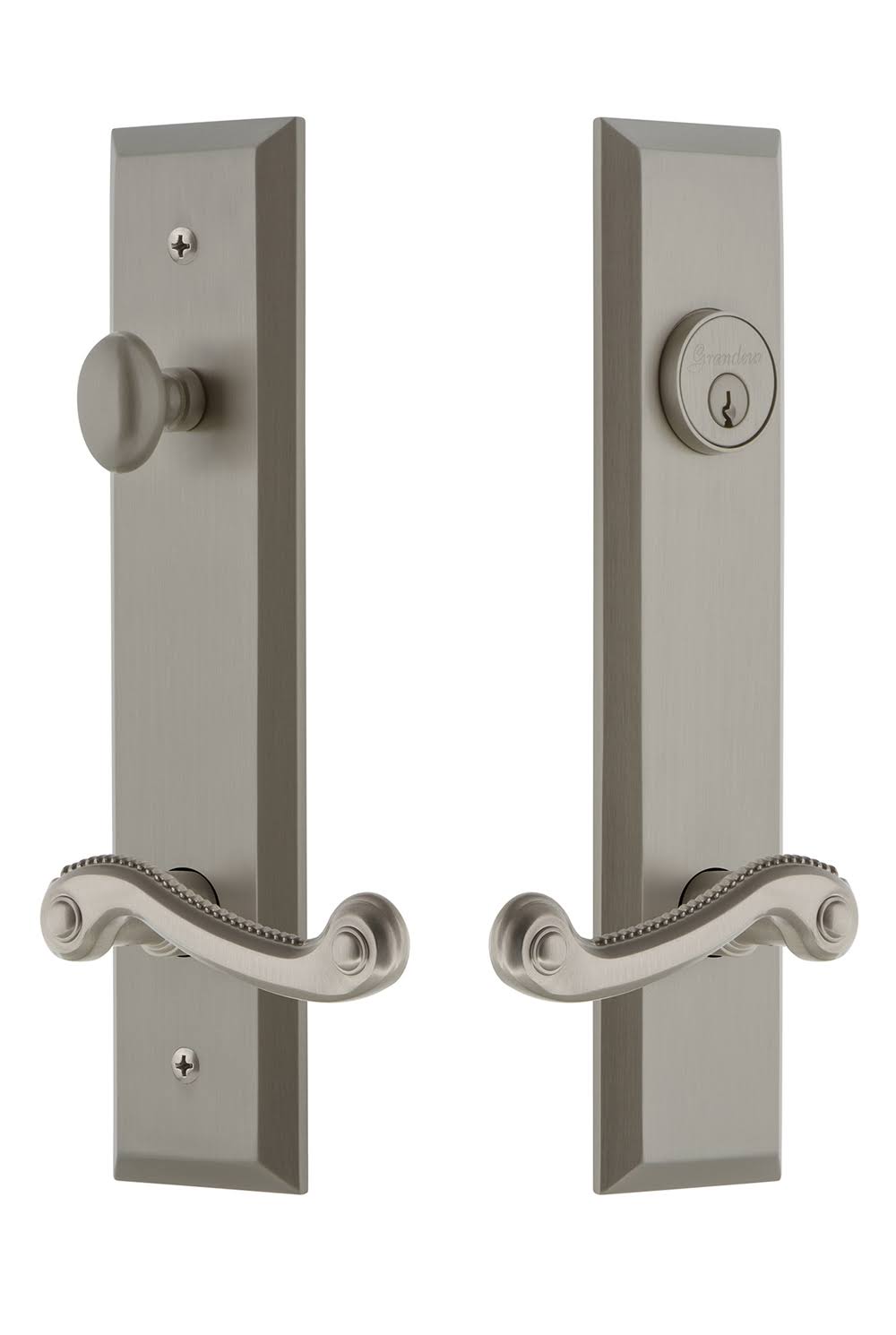 Satin Nickel Tall Plate Entry Set G19000