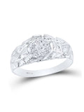 Sterling Silver Round Diamond Cluster Ring 1/20 Cttw S53161