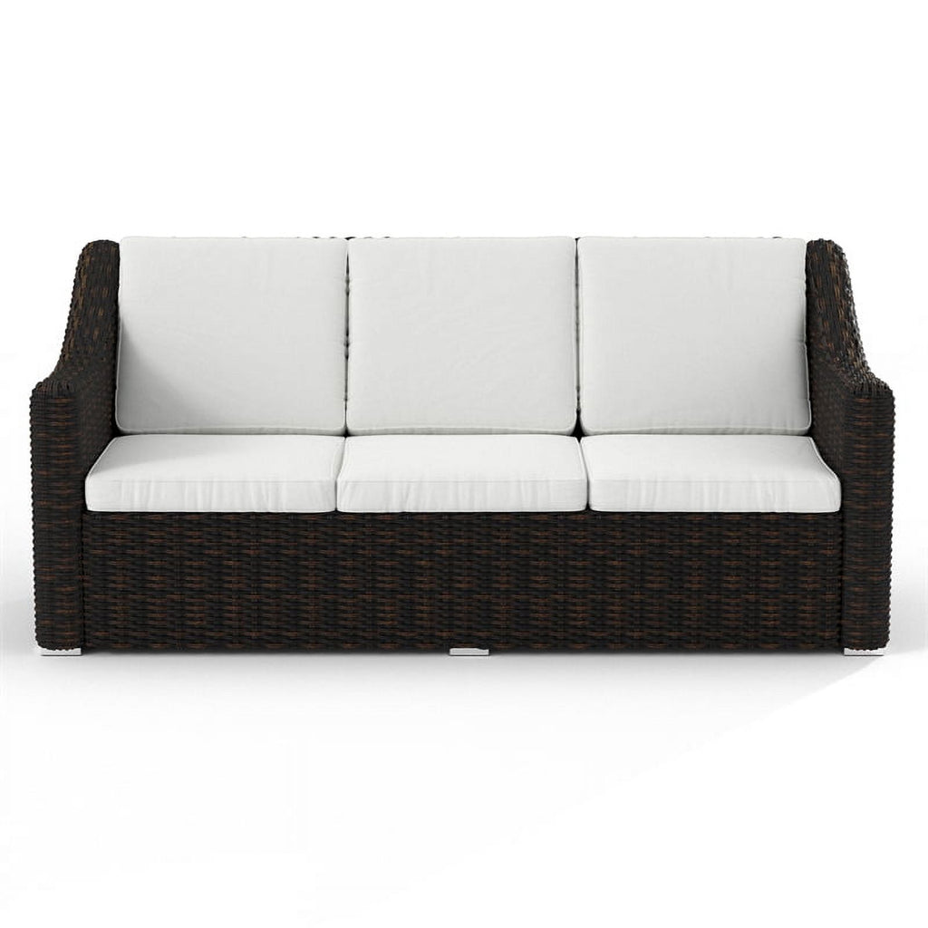 Beige Cast Iron Outdoor Wicker Sofa S65720