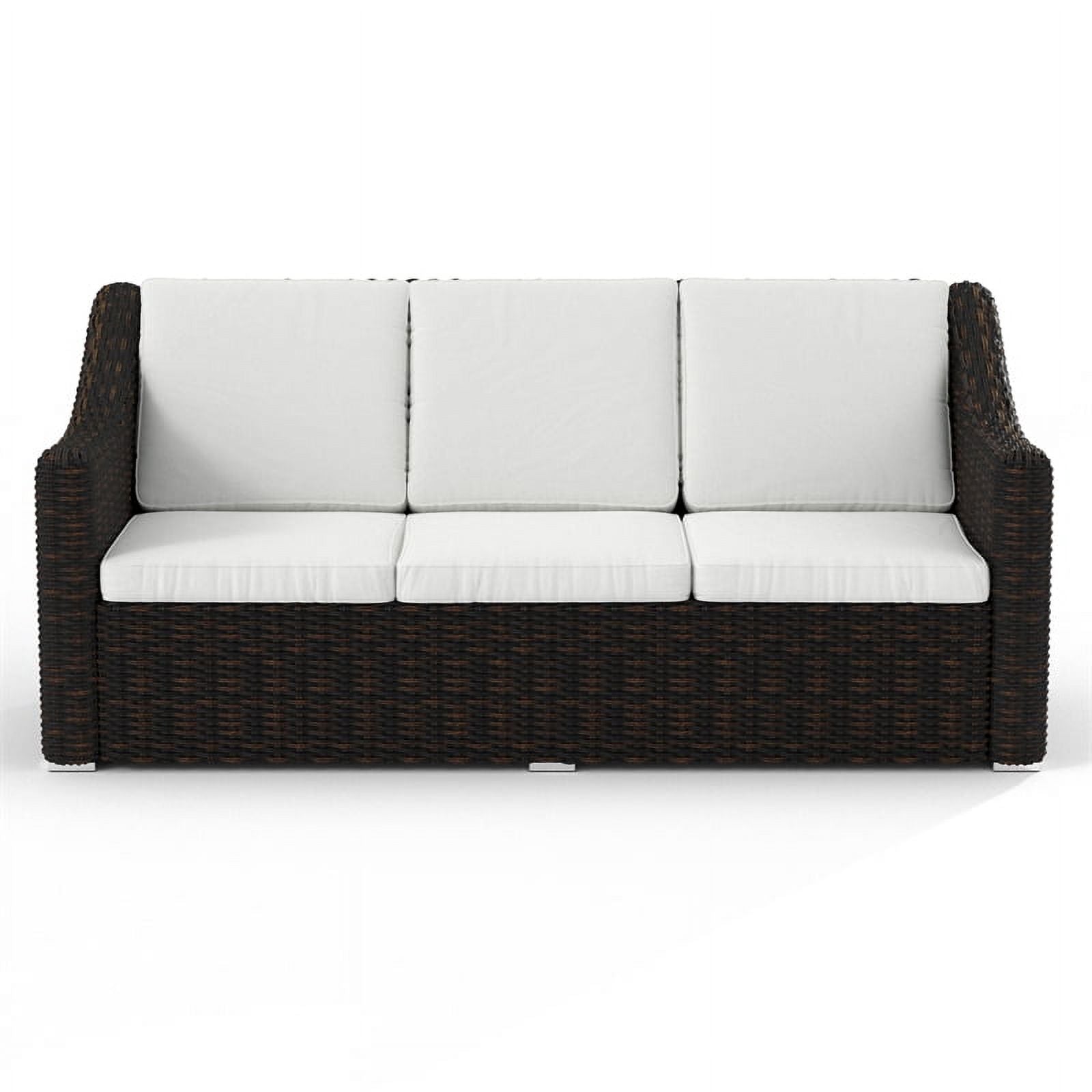 Beige Cast Iron Outdoor Wicker Sofa S65720