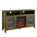 Rustic Oak 2 Door Laminate Media Cabinet with Electric Fire A8379