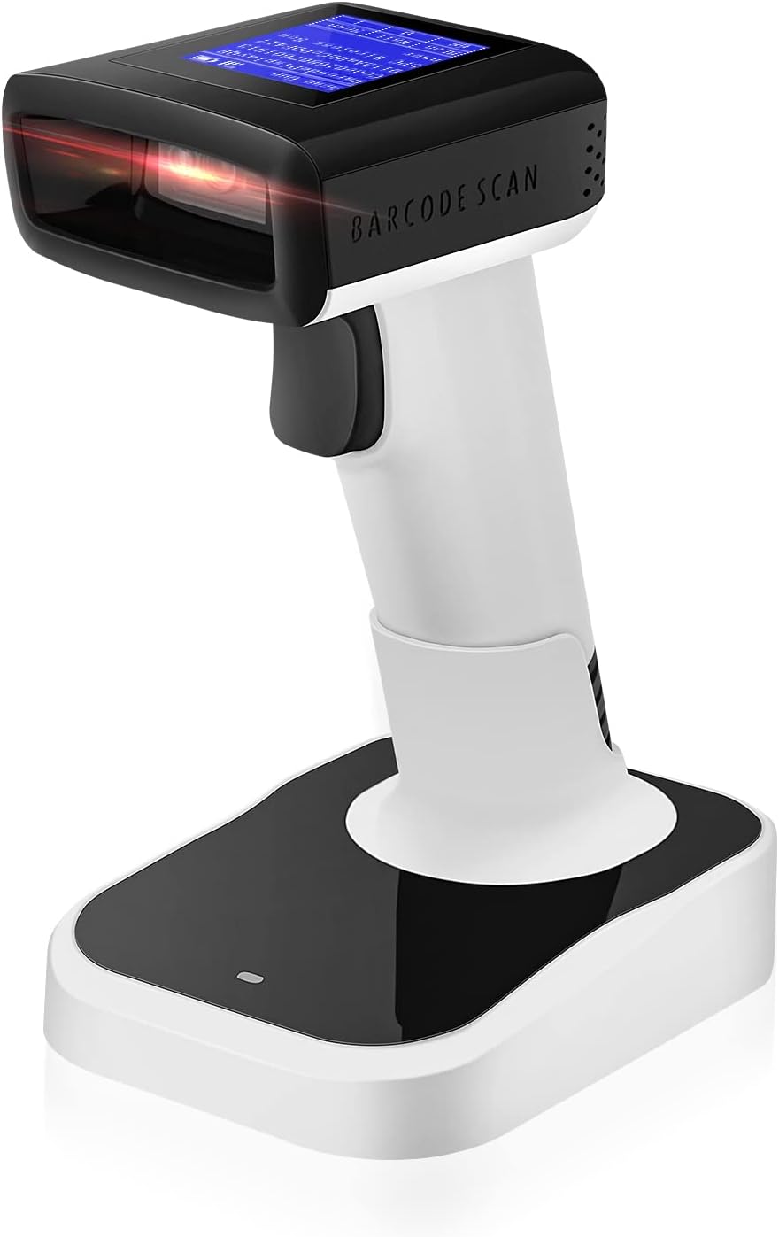 2 in 1 Wireless & Wired Barcode Scanner with Charging Base, Pack of 2 D203