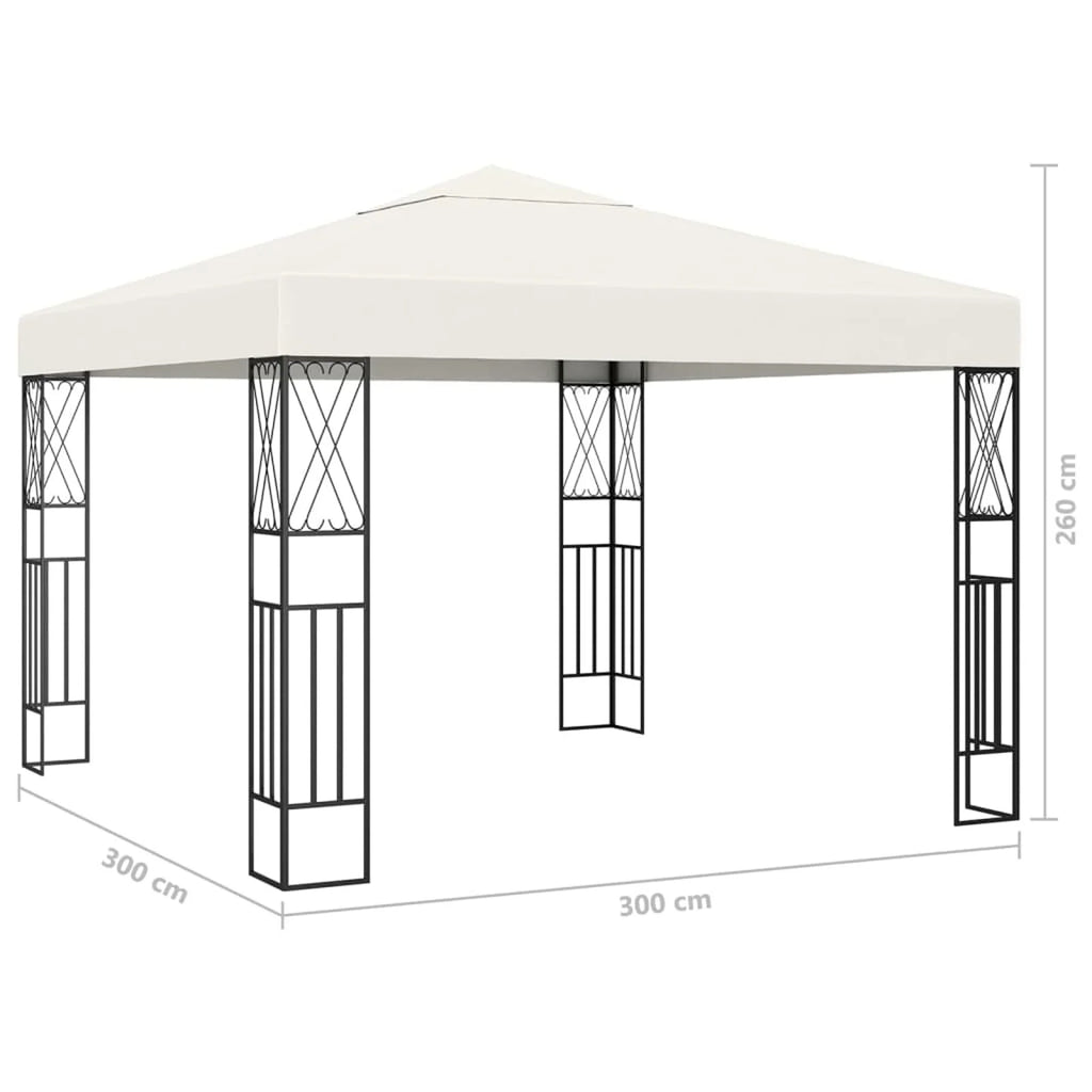 Cream Steel Frame Outdoor Party Tent Canopy 9.8ft x 9.8ft x 8.5ft C691329