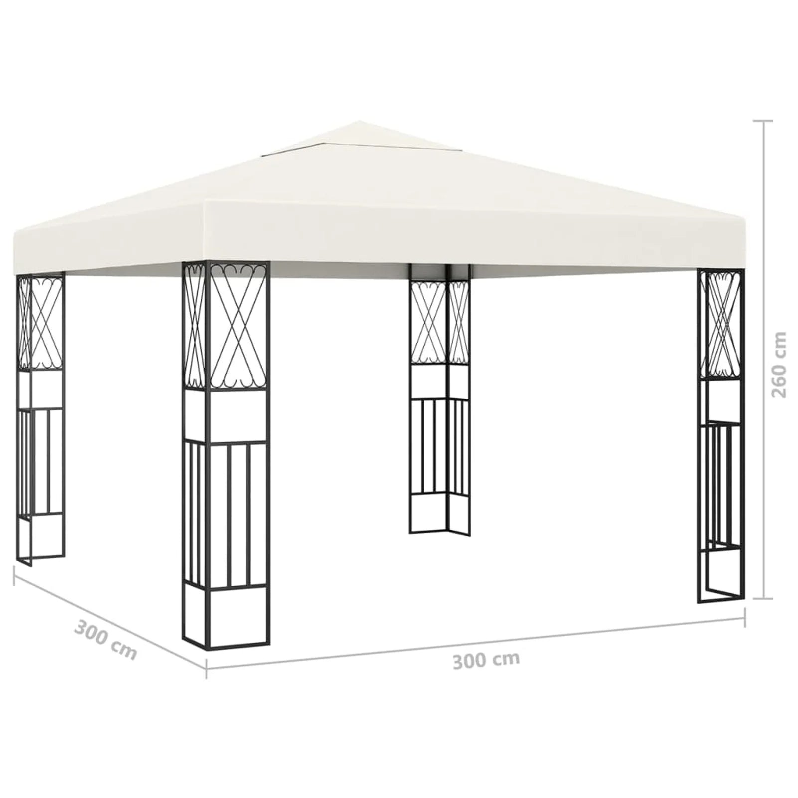 Cream Steel Frame Outdoor Party Tent Canopy 9.8ft x 9.8ft x 8.5ft C691329