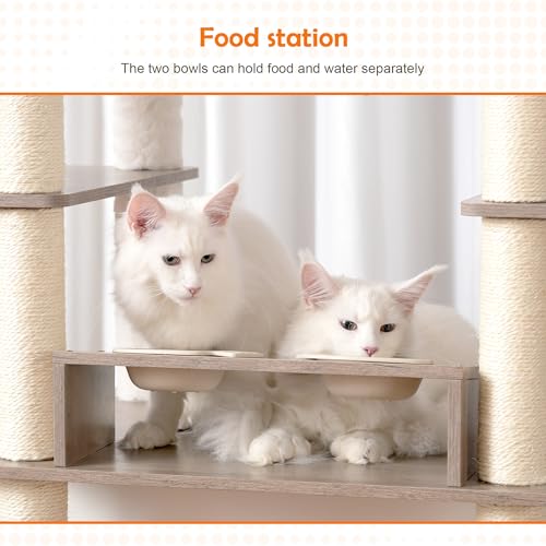 72-inch Wooden Cat Tree with Litter Box Enclosure and Scratching Post R24209
