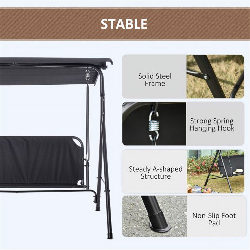 Black 3-Person Porch Swing M83115