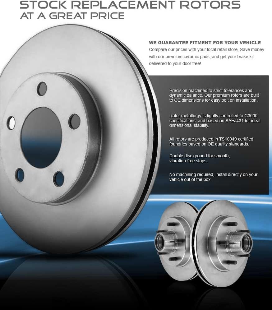REAR 345mm 5 Lug Brake Disc Rotors D256957