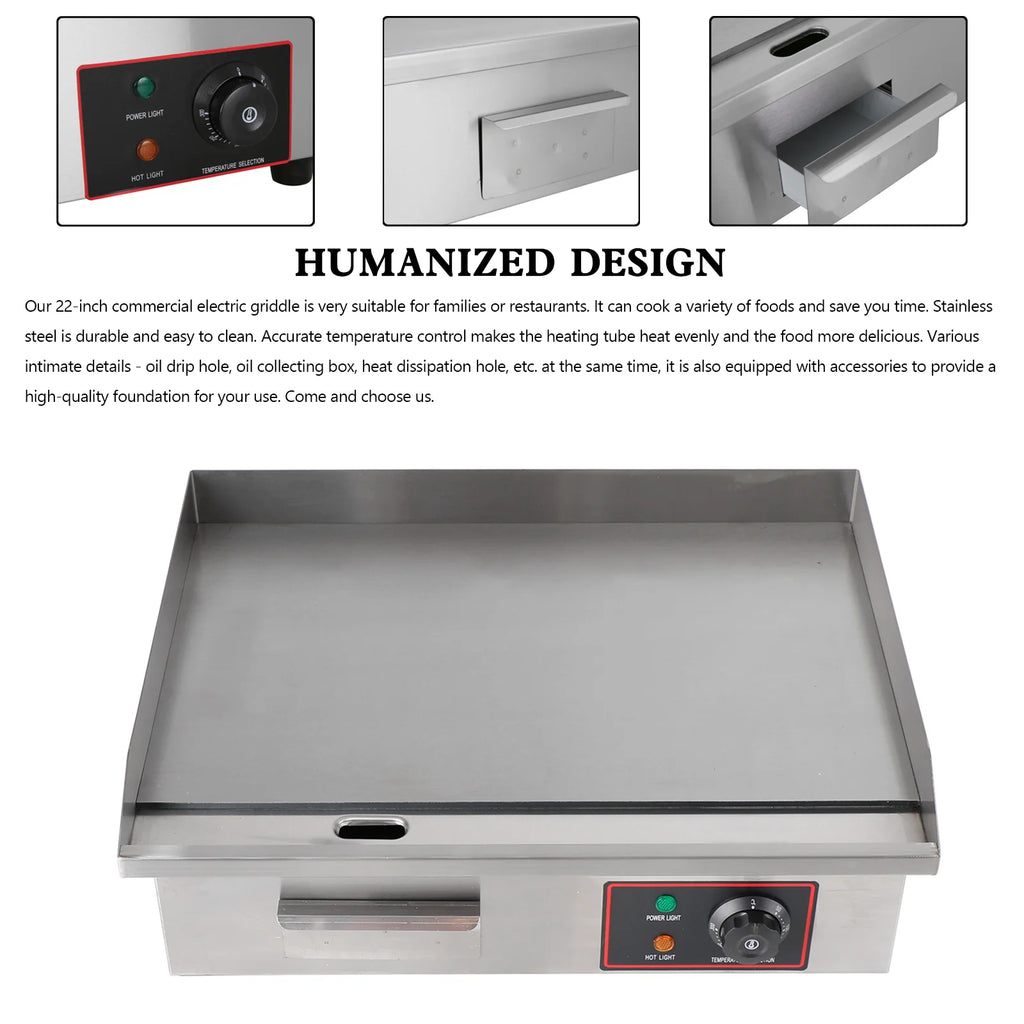 22In Non-Stick Stainless Steel Electric Countertop Griddle E620