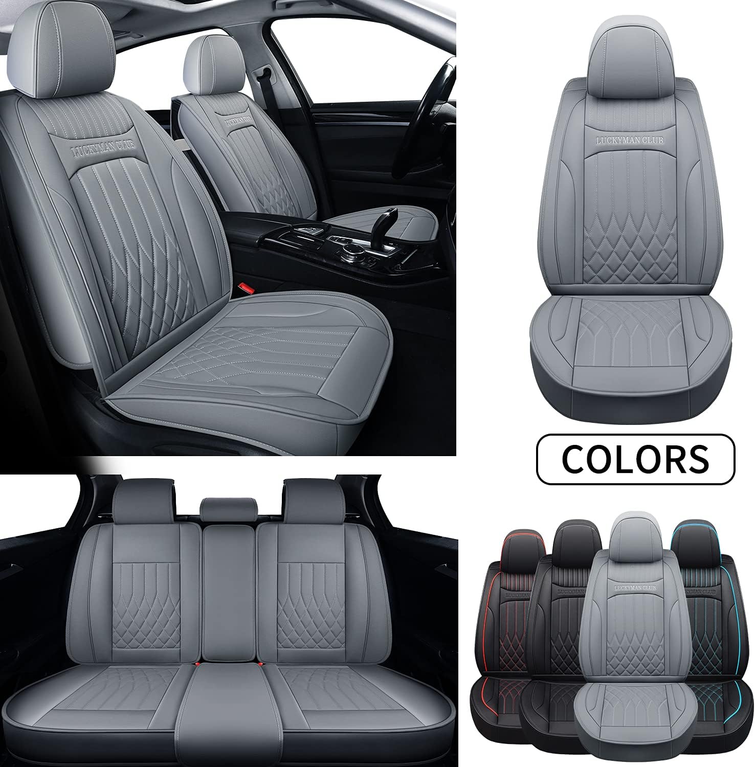 Black/Blue Universal Full Set Car Seat Covers S359246