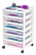 White Scrapbook Cart with Organizer Top E917013