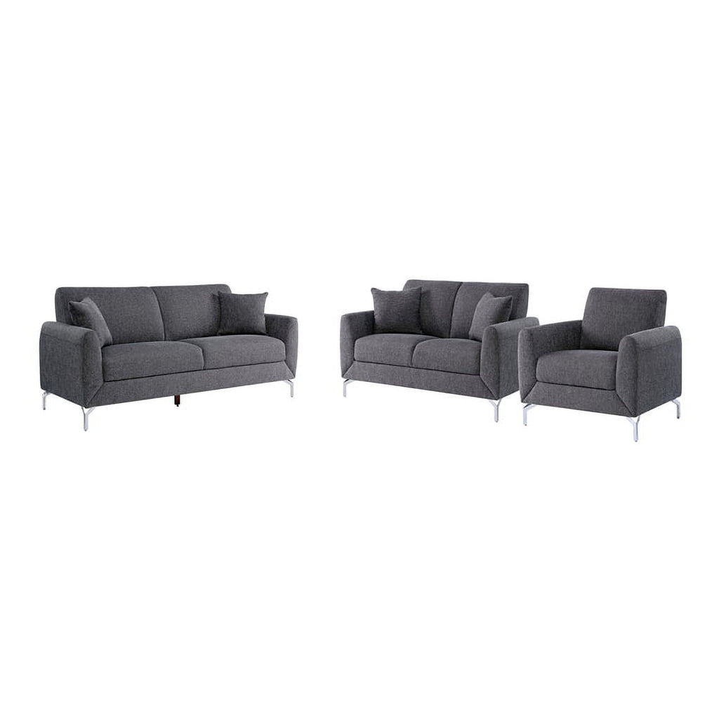 Gray Fabric 3-Piece Sofa Set P29761