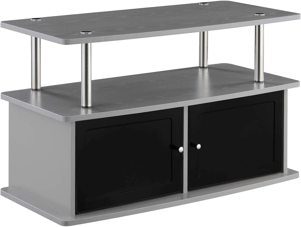 TV Stand with 2 Storage Cabinets and Shelf, Faux Birch R29216