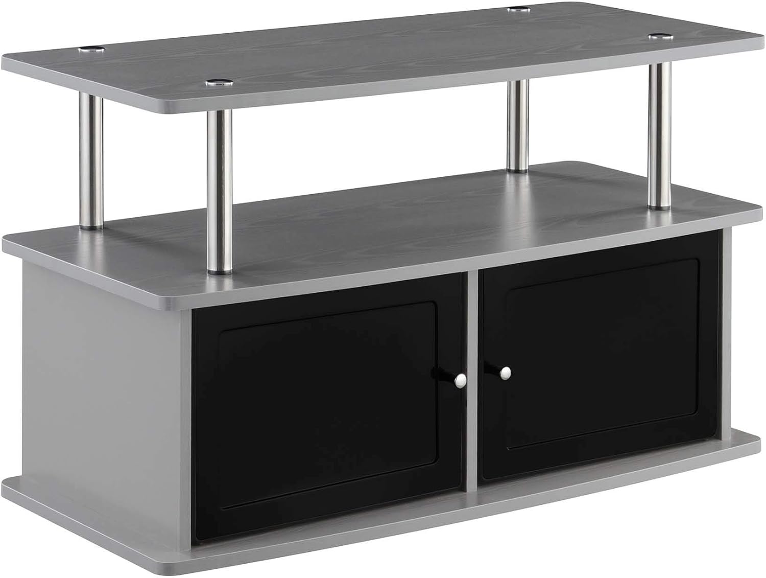 TV Stand with 2 Storage Cabinets and Shelf, Faux Birch R29216