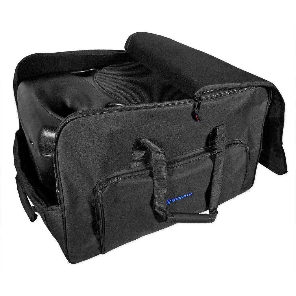 Rockville Rolling Travel Case Speaker Bag with Handle and Wheels E449029