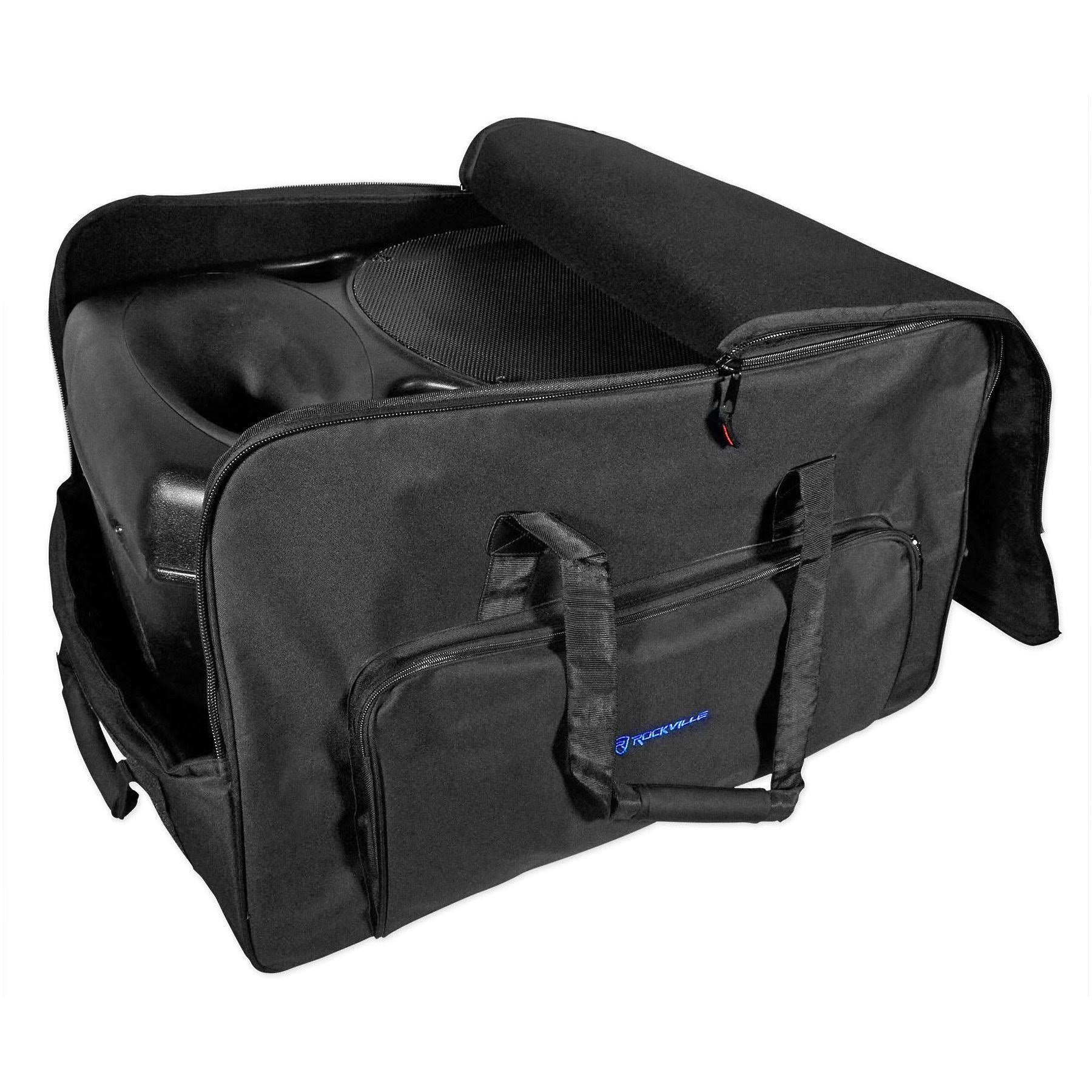 Rockville Rolling Travel Case Speaker Bag with Handle and Wheels E449029