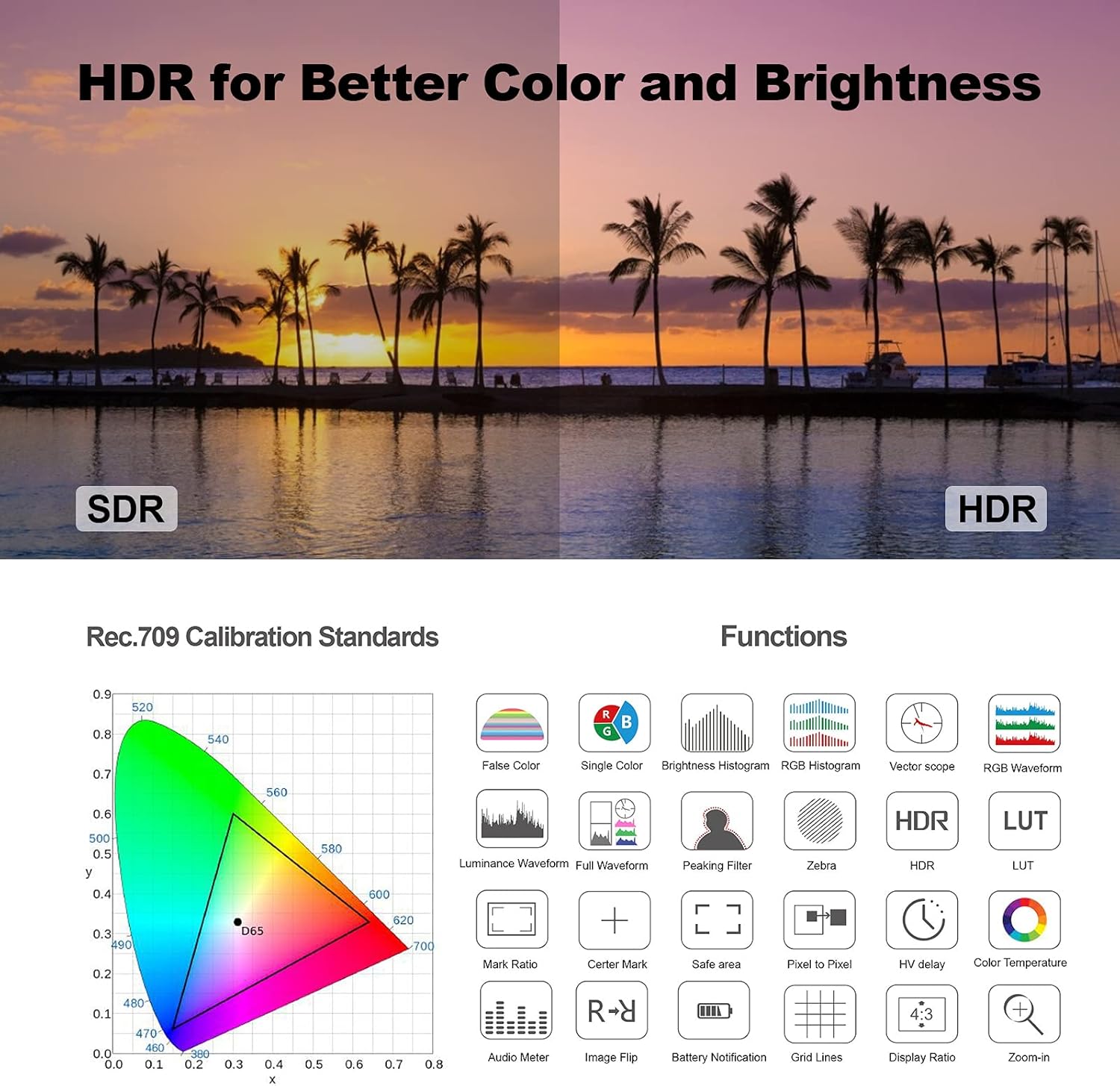 5.5 inch Touch Screen Camera Monitor with HDR E6639