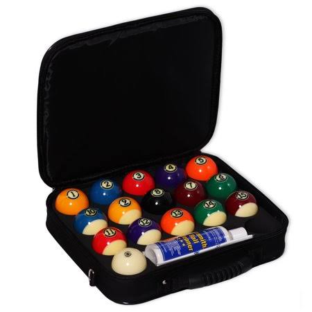 Billiard Pool Ball Set 2 1/4 inch with Billiard Ball Cleaner 8.4 fl.oz. Bottle B69262