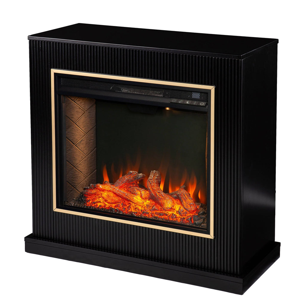 Black Wood Fireplace E6088