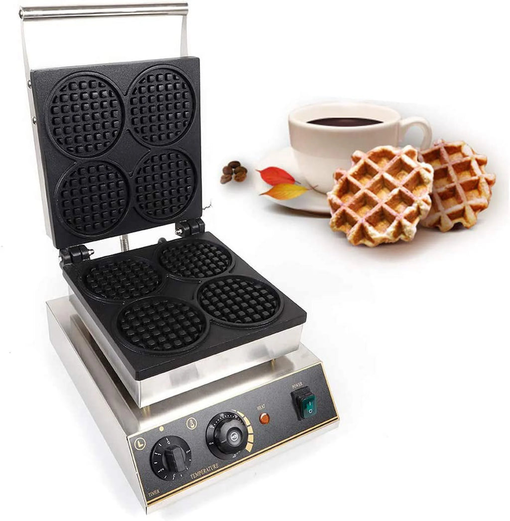 4pcs Round Belgian Waffle Maker Non Stick 110V 1750W Y33904