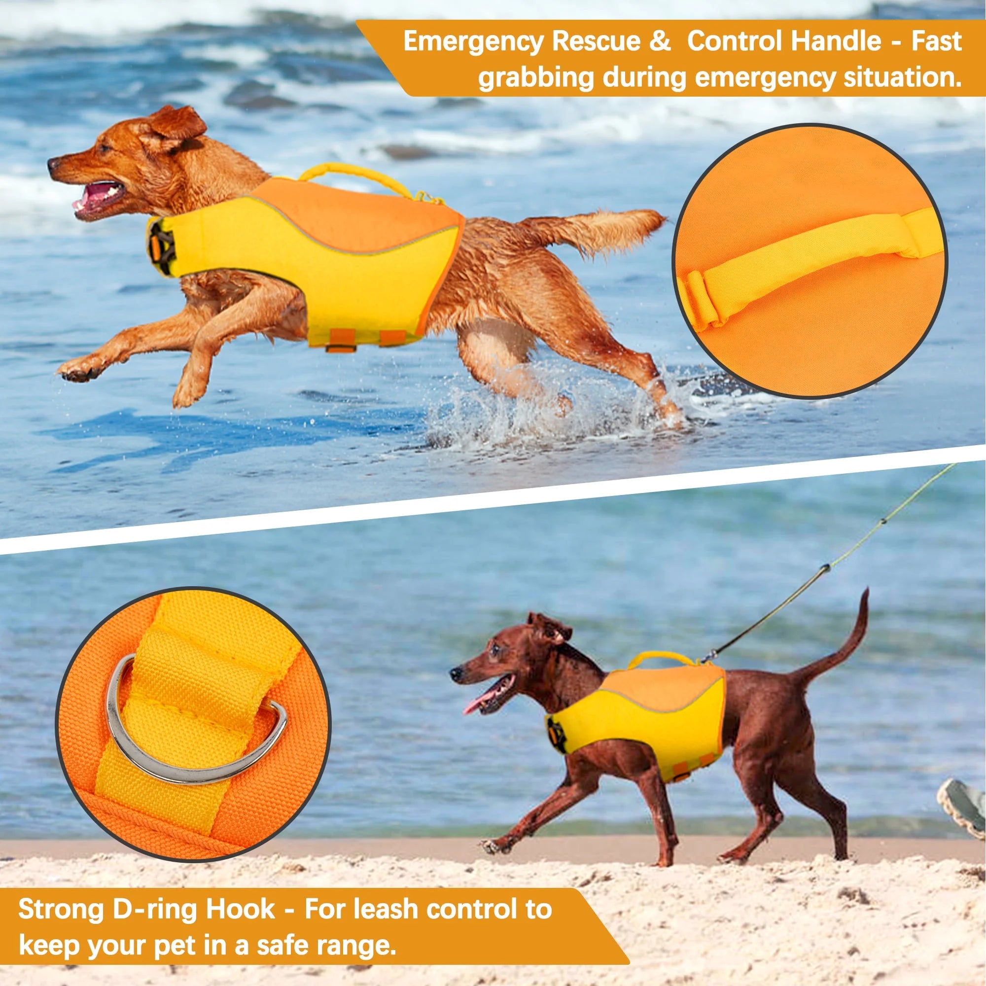 Reflective Adjustable Dog Life Jacket H45720