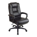 Black Leather Executive Swivel Chair with Armrests V517