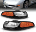 Black Replacement Bumper Parking Turn Signal Lights Set of 2 U1557
