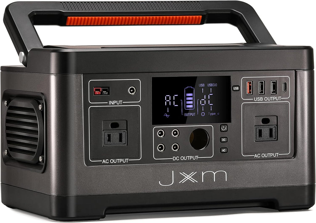 Portable Power Station 519Wh Solar Generator, 110V/500W Pure Sine Wave AC Outlet, Regulated 12V DC E2057