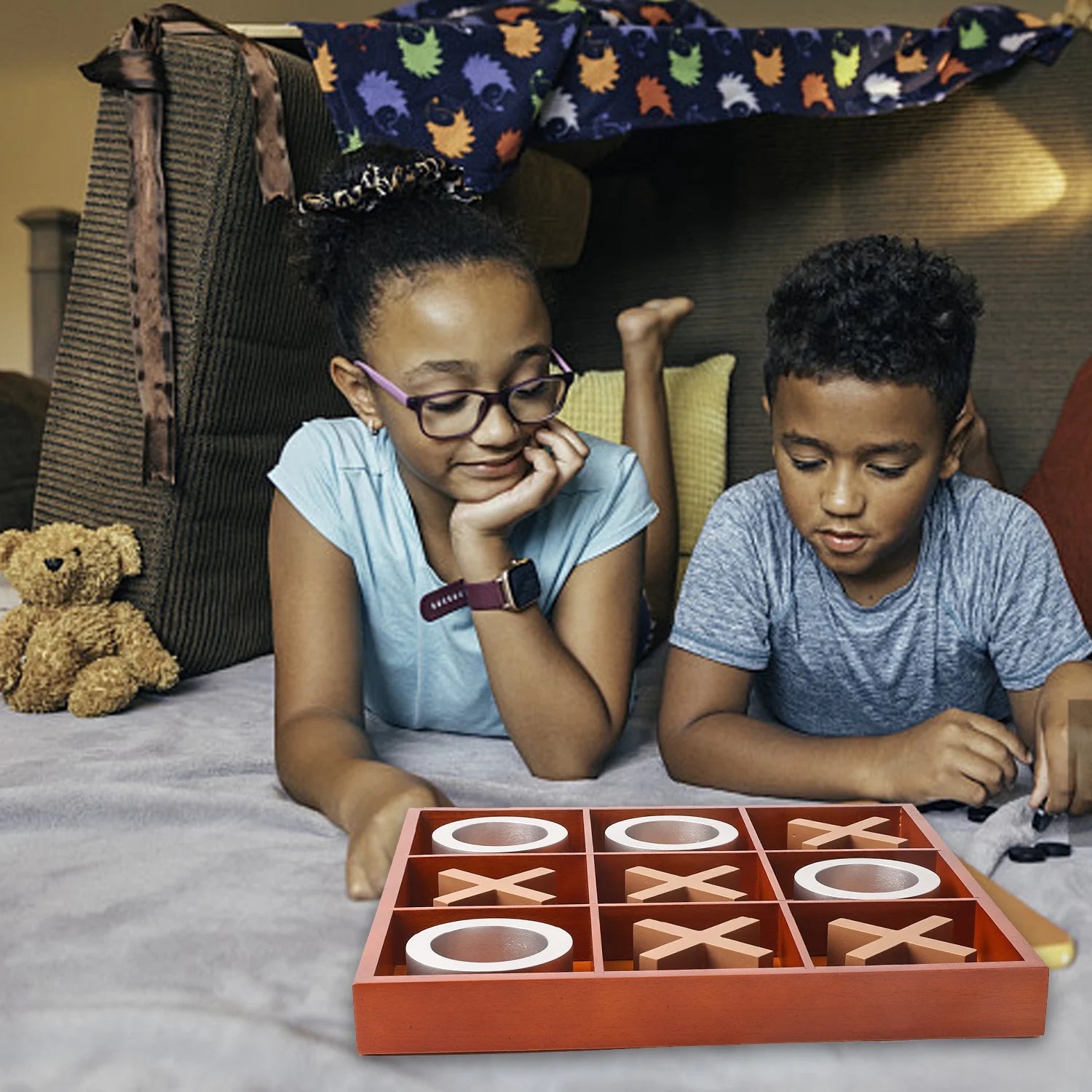 14" Wooden Tic-Tac-Toe Game Set I345
