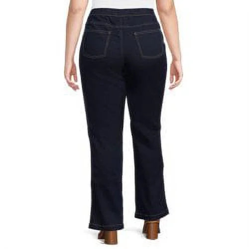 Plus Size 4 Pocket Stretch Bootcut Jeans, 2-Pack Y839