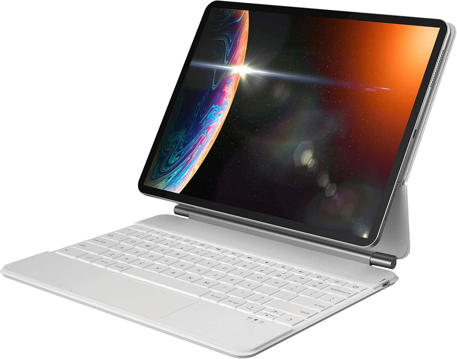 White Leather Magnetic Keyboard Case for iPad Pro 12.9 inch C635
