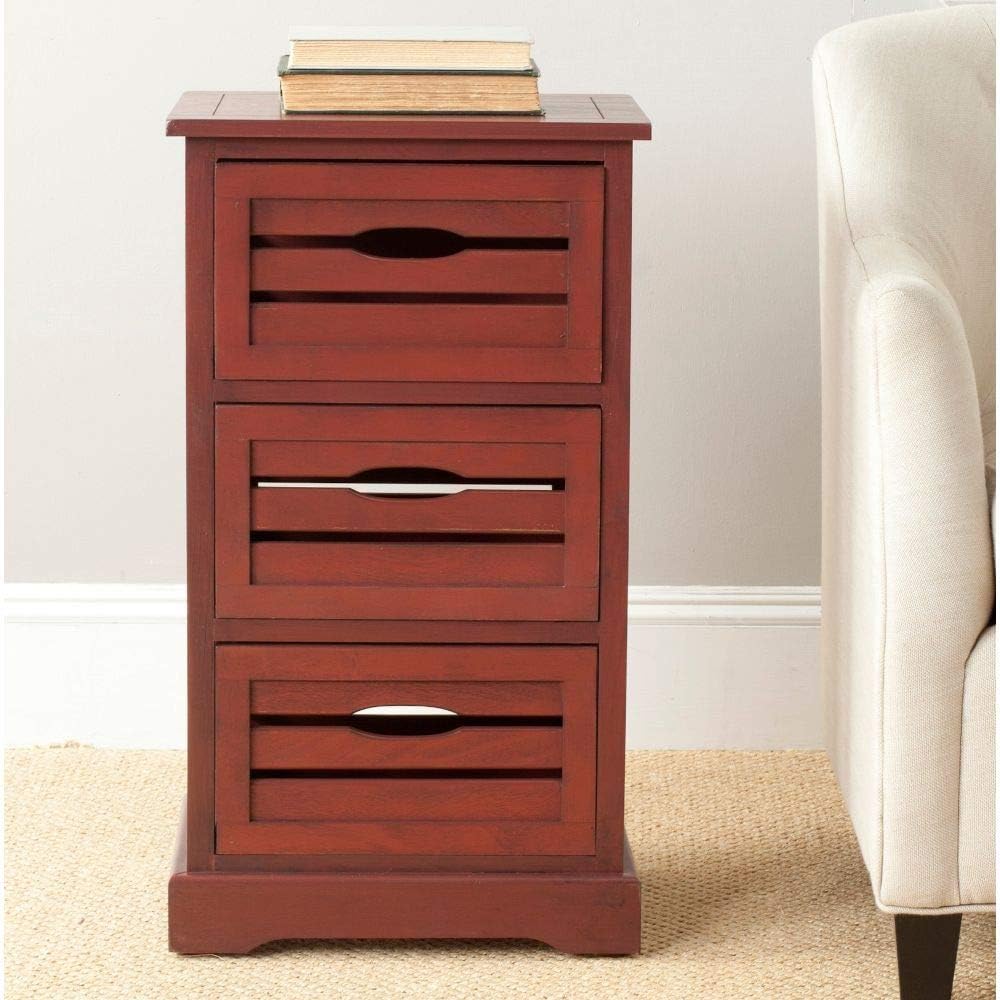 Cream 3-Drawer Distressed Cabinet Q558