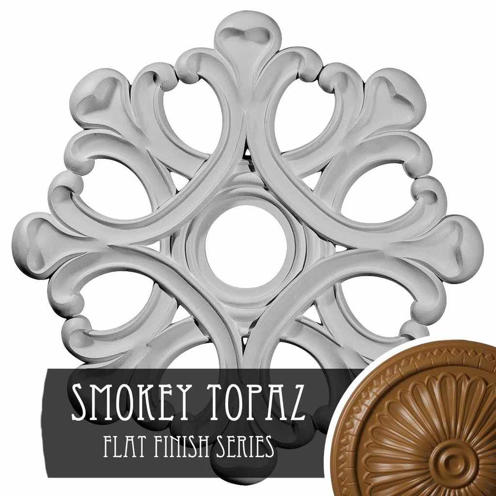 Angel Ceiling Medallion Hand-Painted Smokey Topaz O7702