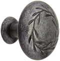 Wrought Iron Dark Leaf Cabinet Hardware Knob, 25 Pack V7809