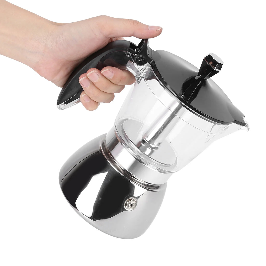 Cafetera Espresso Moka de Acero Inoxidable, 6 Tazas Z2729