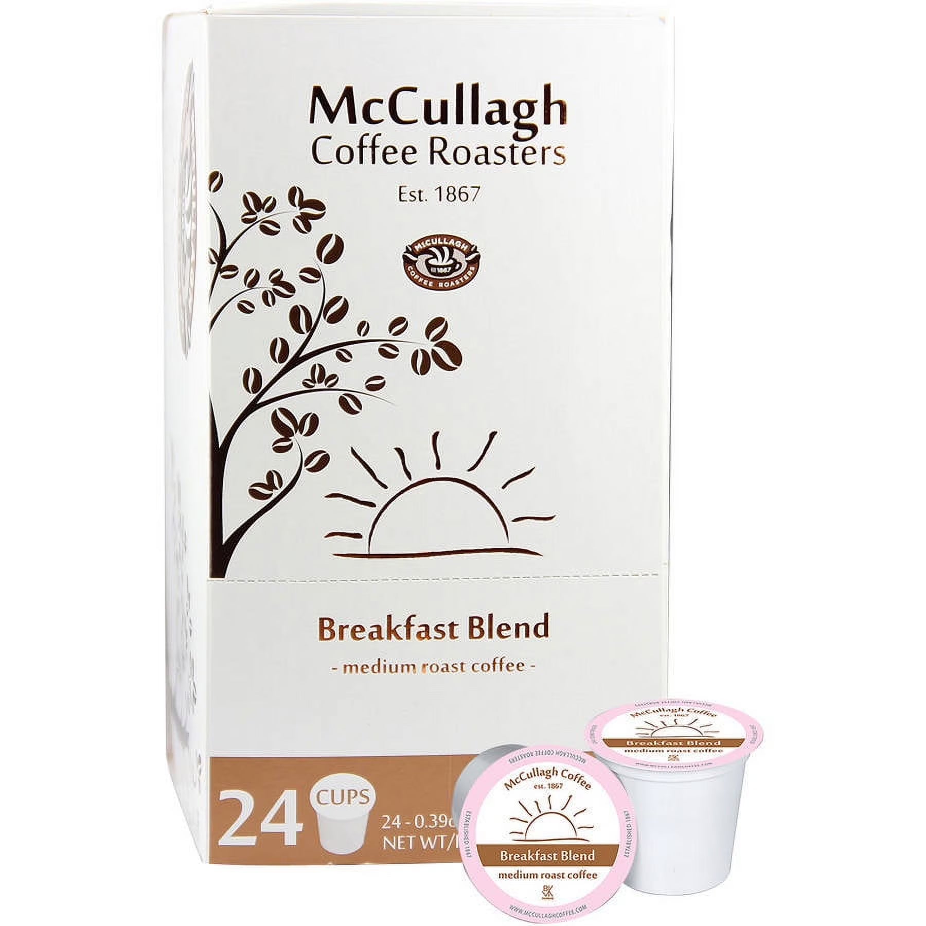 Breakfast Blend Medium Roast Single Serve Coffee Cups, 24 count, Pack of 4 L7516
